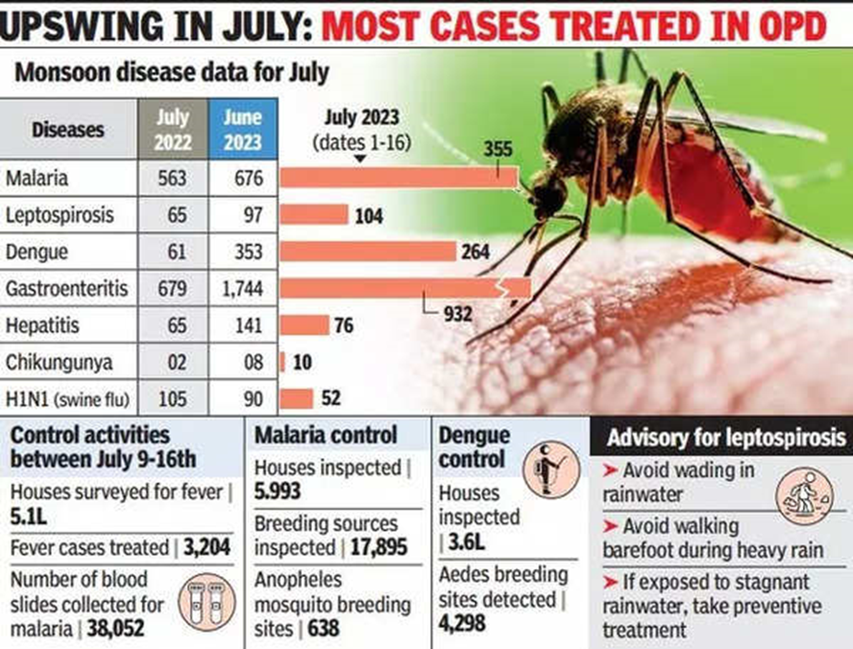 times of india dengue and malaria cases rise in monsoon